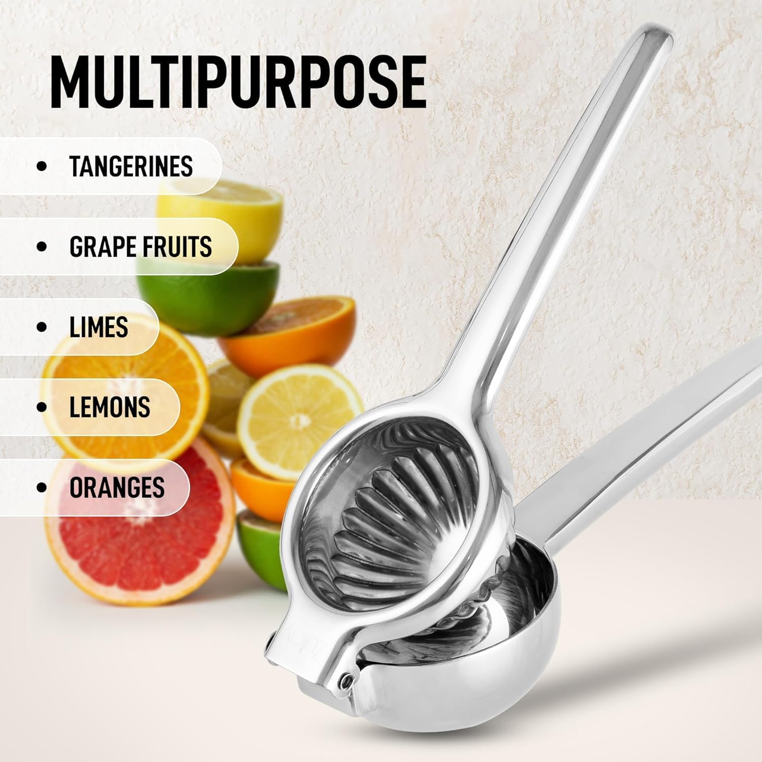 Zulay Kitchen Lemon Squeezer with lead-free stainless steel for daily safety.
