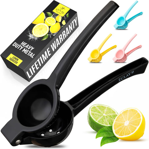 Zulay Kitchen lemon squeezer top view with ergonomic handle.