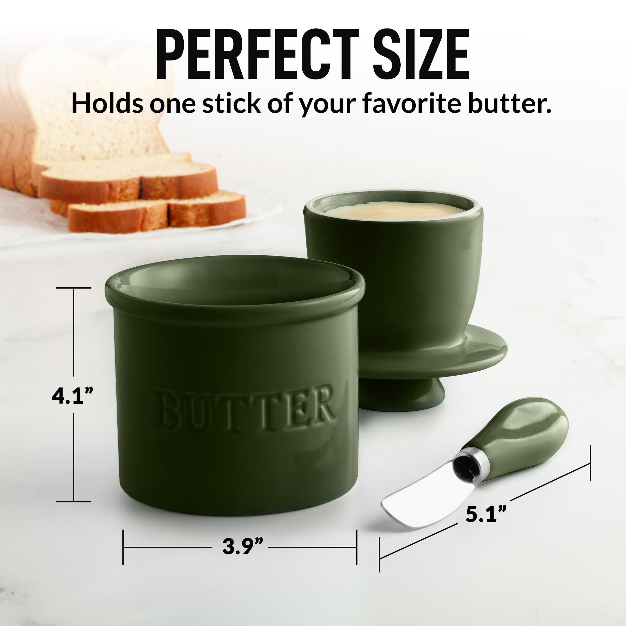 Zulay Kitchen lifetime warranty backs this durable porcelain butter dish.