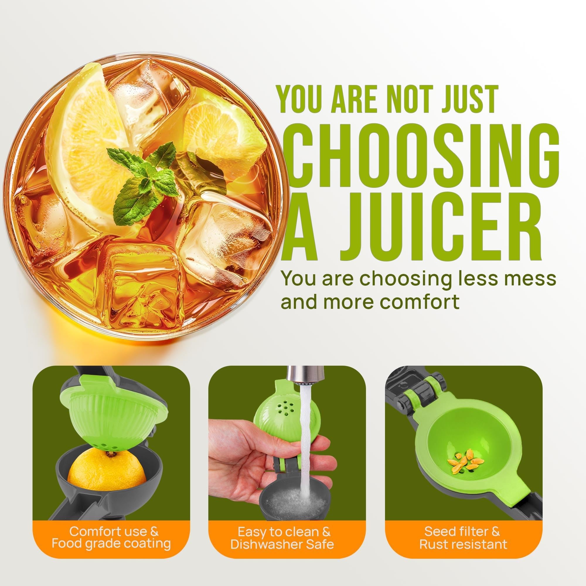 Zulay Kitchen 2-in-1 lemon squeezer dishwasher-safe for easy cleanup