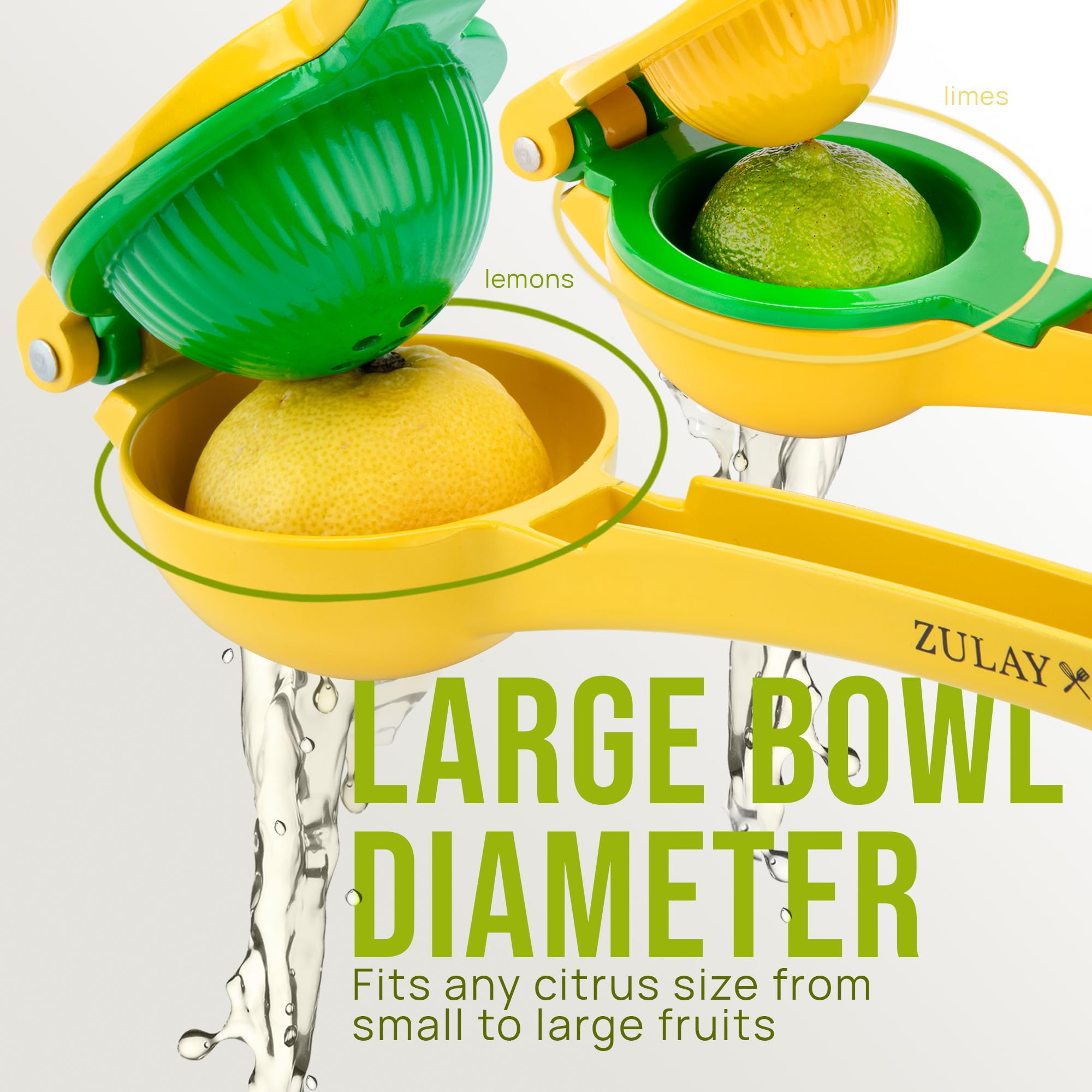 Zulay Kitchen lemon squeezer ergonomic handle eases squeezing effort