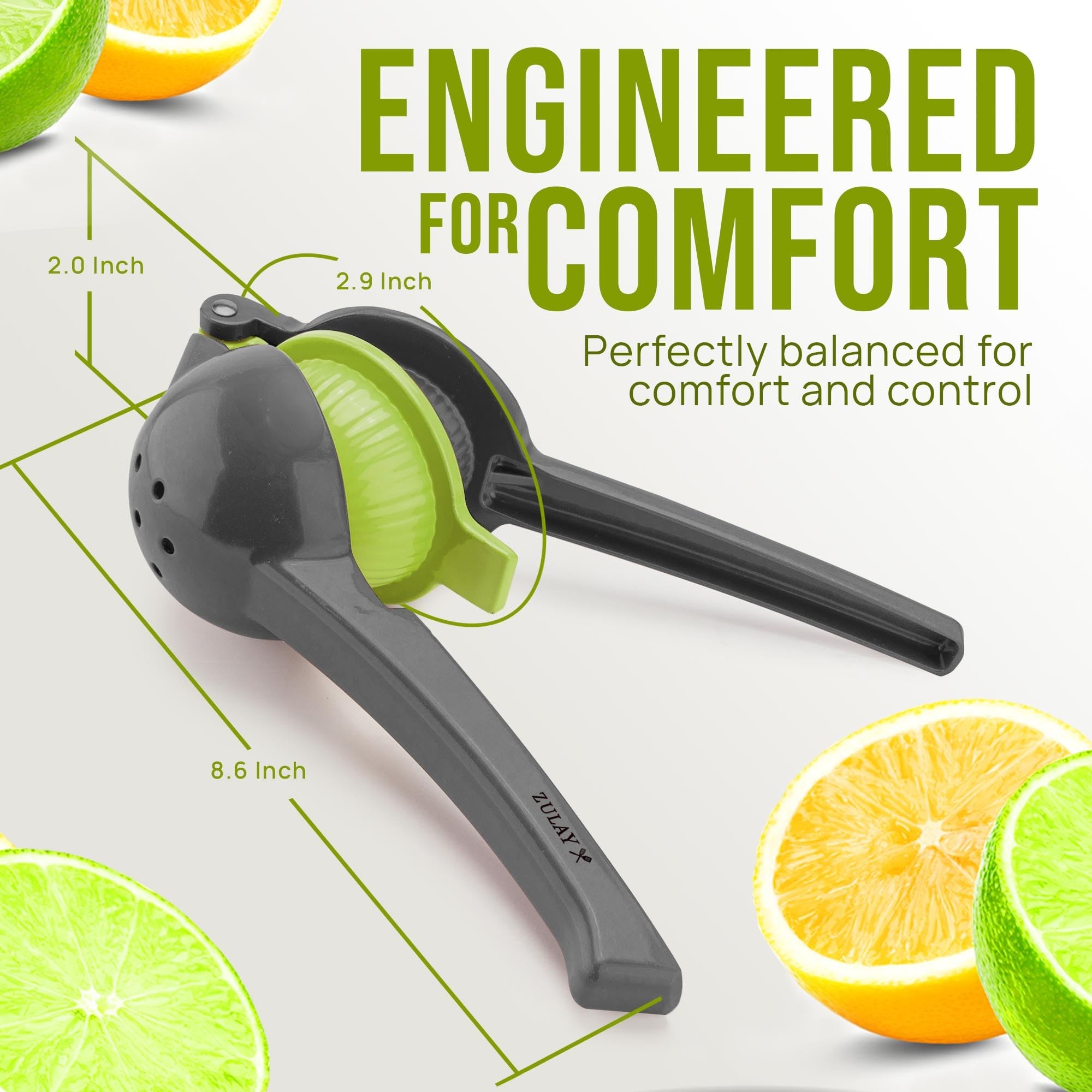 Zulay Kitchen 2-in-1 lemon squeezer sturdy aluminum construction