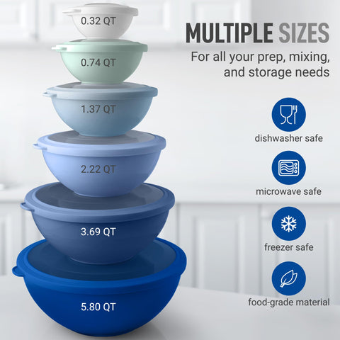 Zulay Kitchen microwave- and freezer-safe bowls ideal for batter, leftovers, and marinating