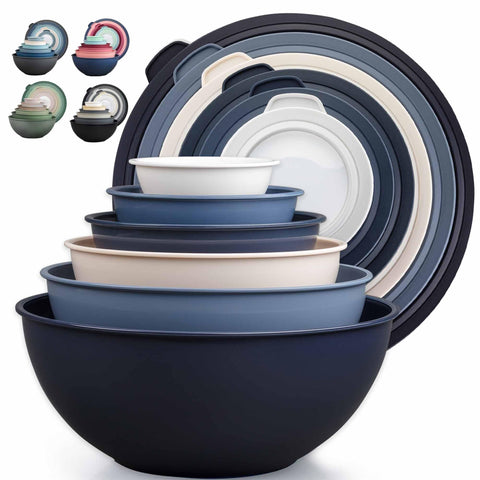 Zulay Kitchen navy ombre mixing bowls set in a nest for space-saving prep