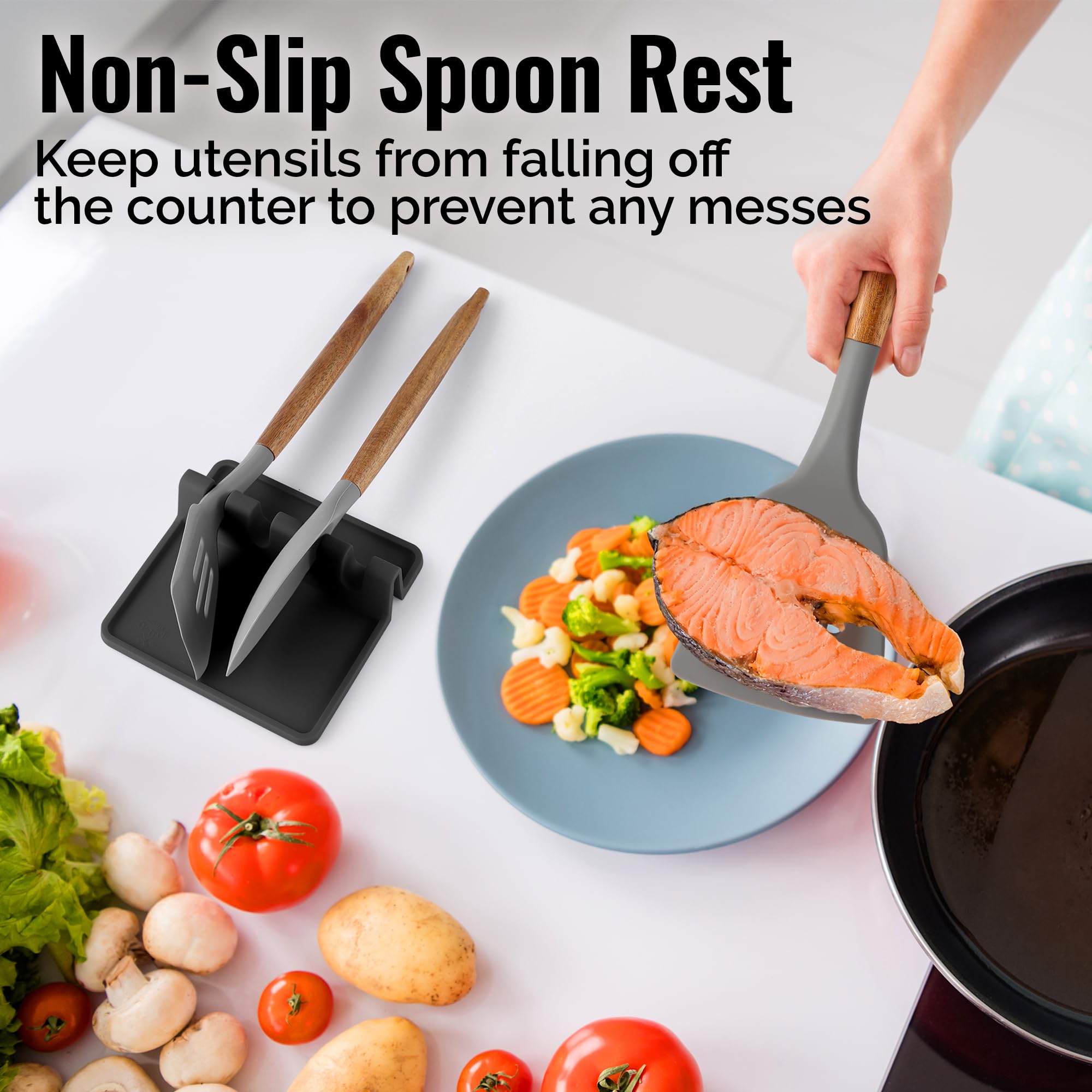 Non-slip base keeps Zulay rest stable during cooking