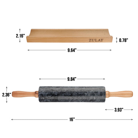 Zulay Kitchen nonstick marble roller requires less flour for smooth rolling