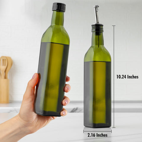 Zulay Kitchen glass bottle close-up shows thick, durable construction.
