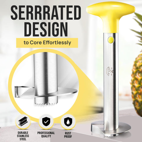 Easy-core removal feature capturing clean fruit with minimal waste.