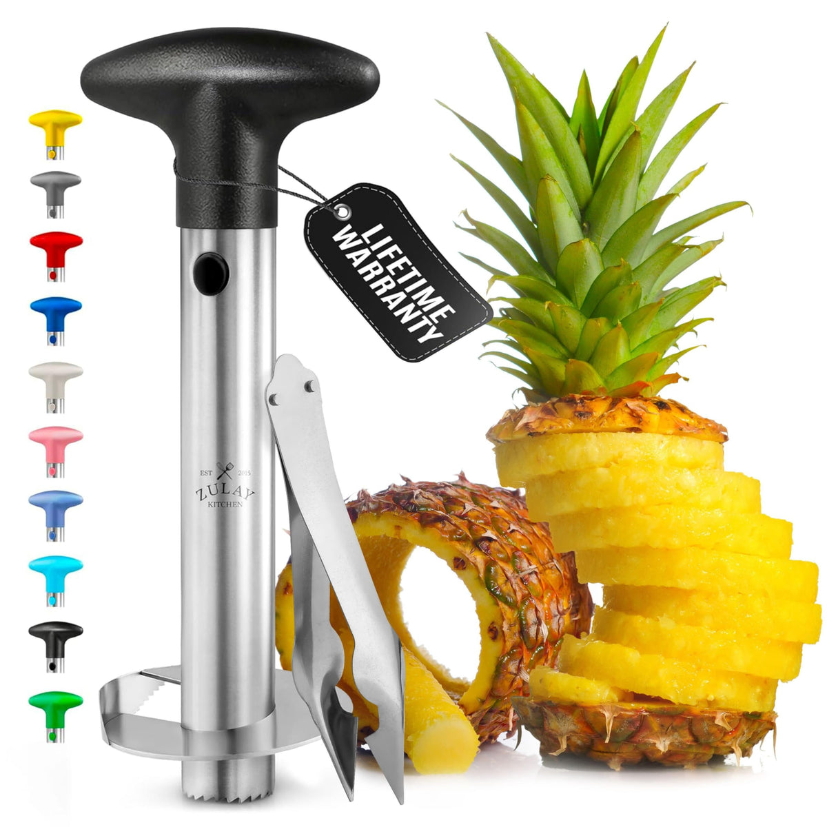 Zulay Kitchen pineapple corer with reinforced blade for clean cores quickly