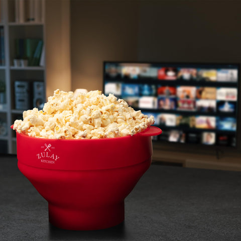 Zulay Kitchen popcorn popper collapsible design for compact storage