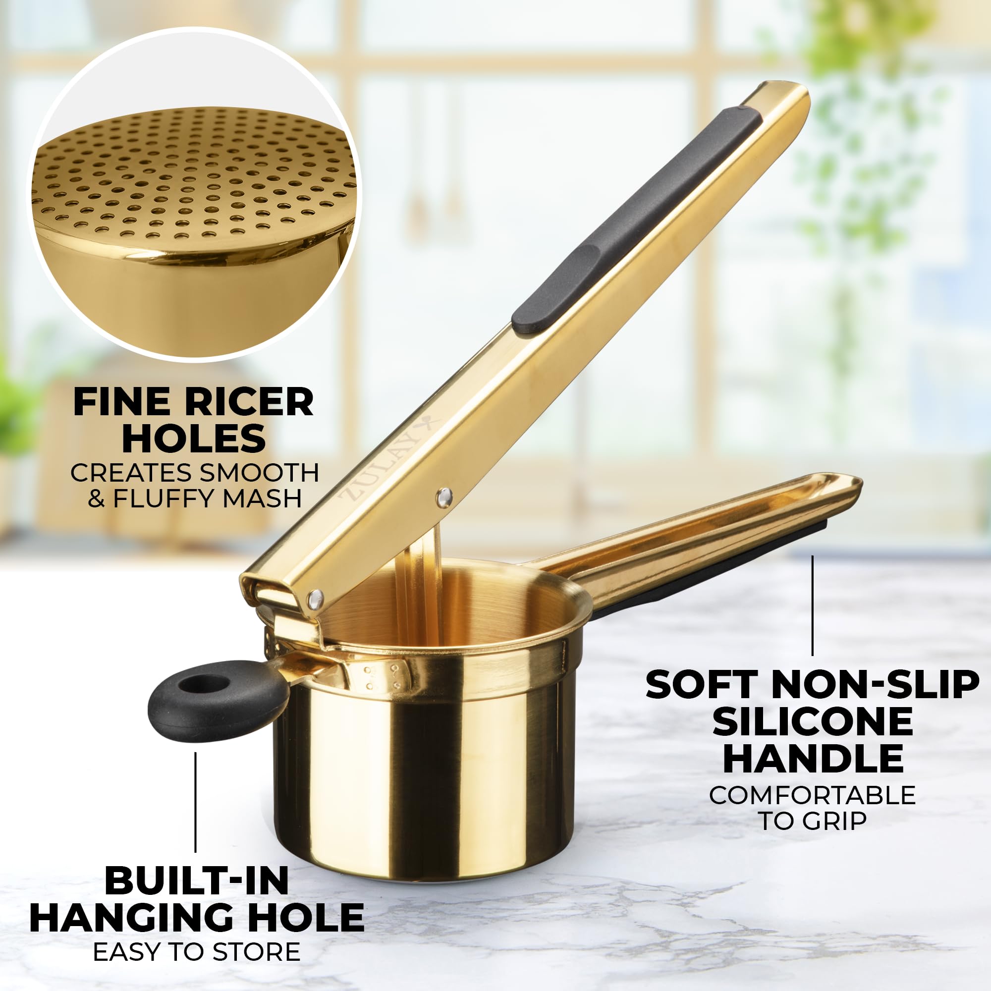 Zulay Kitchen ricer used as avocado press for creamy spread