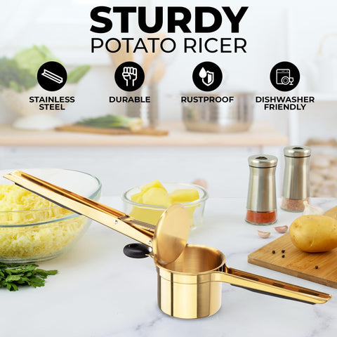 Zulay Kitchen 3mm-hole ricer surface for smooth mash