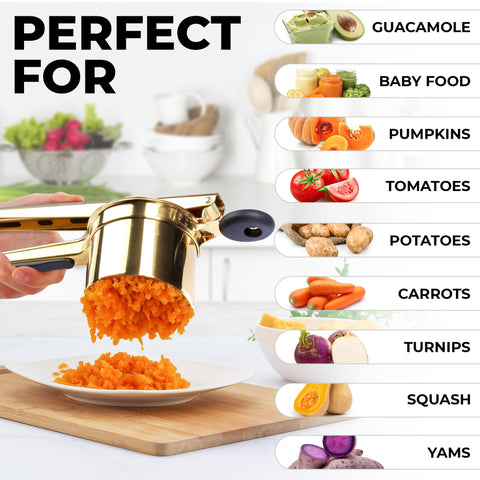 Zulay Kitchen potato ricer in dishwasher-safe design