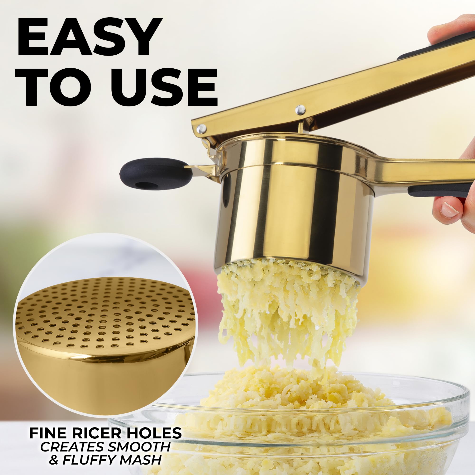 Zulay Kitchen ricer with soft silicone handle for comfort