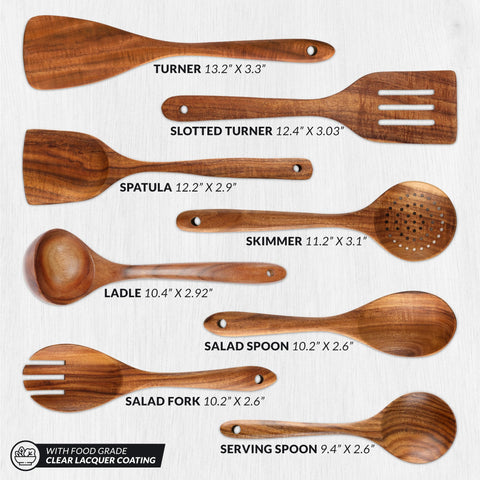 Zulay Kitchen teak skimmer keeps soups clear and foods intact