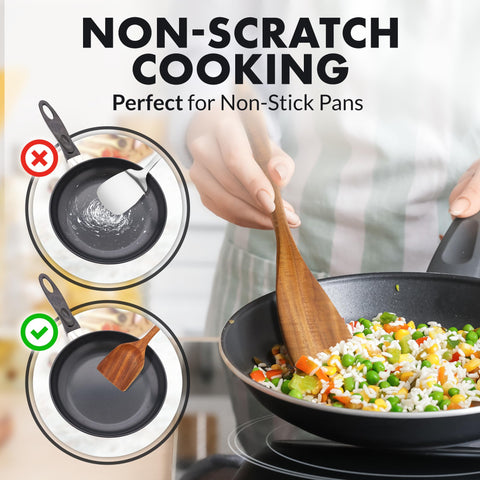 Zulay Kitchen spatula for nonstick surfaces during flipping