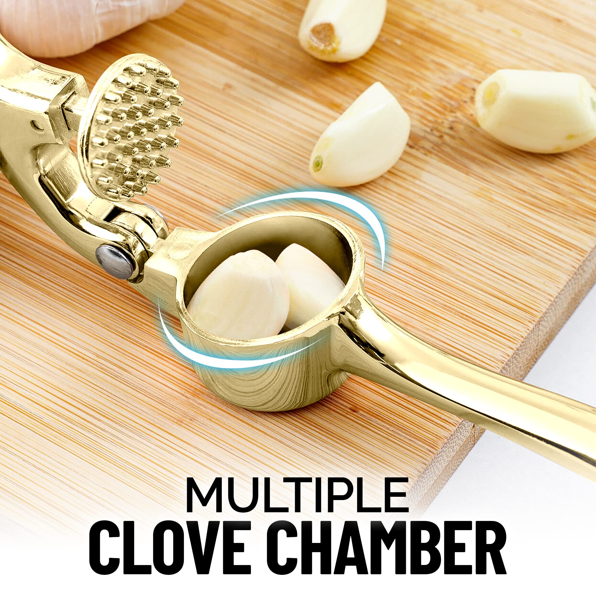 Zulay Kitchen premium garlic press compact for small kitchens and easy storage