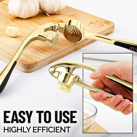 Zulay Kitchen premium garlic press with stainless steel body for durability