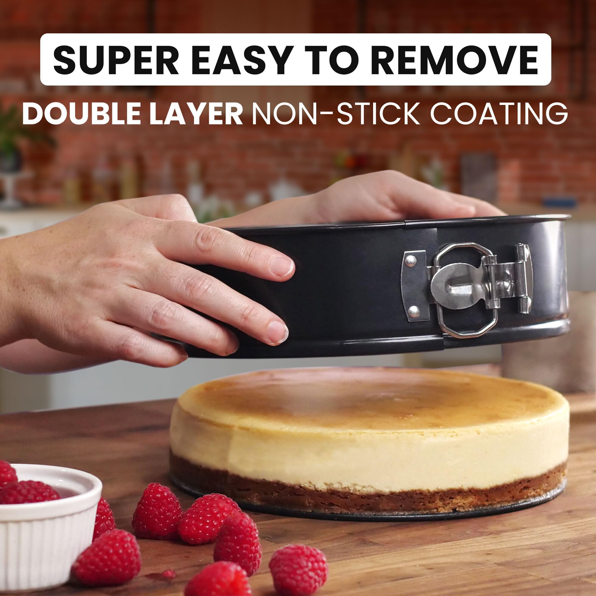 Zulay Kitchen Premium Springform Pan 9-Inch heatproof up to 450F for versatile baking.