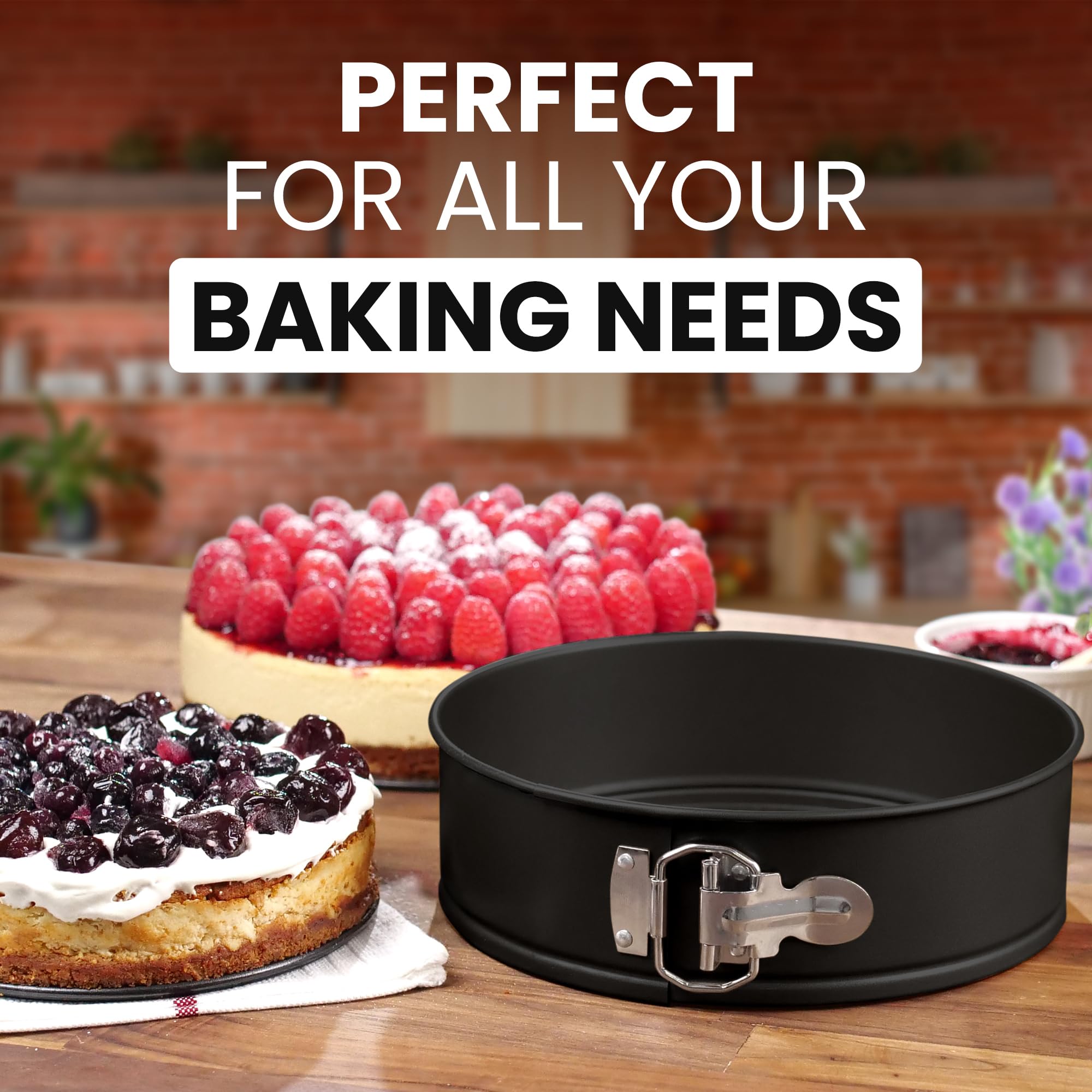 Zulay Kitchen Premium Springform Pan 9-Inch interlocking layers for even heat distribution.