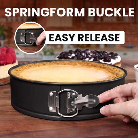 Zulay Kitchen Premium Springform Pan 9-Inch leak-proof design keeps batter secure.