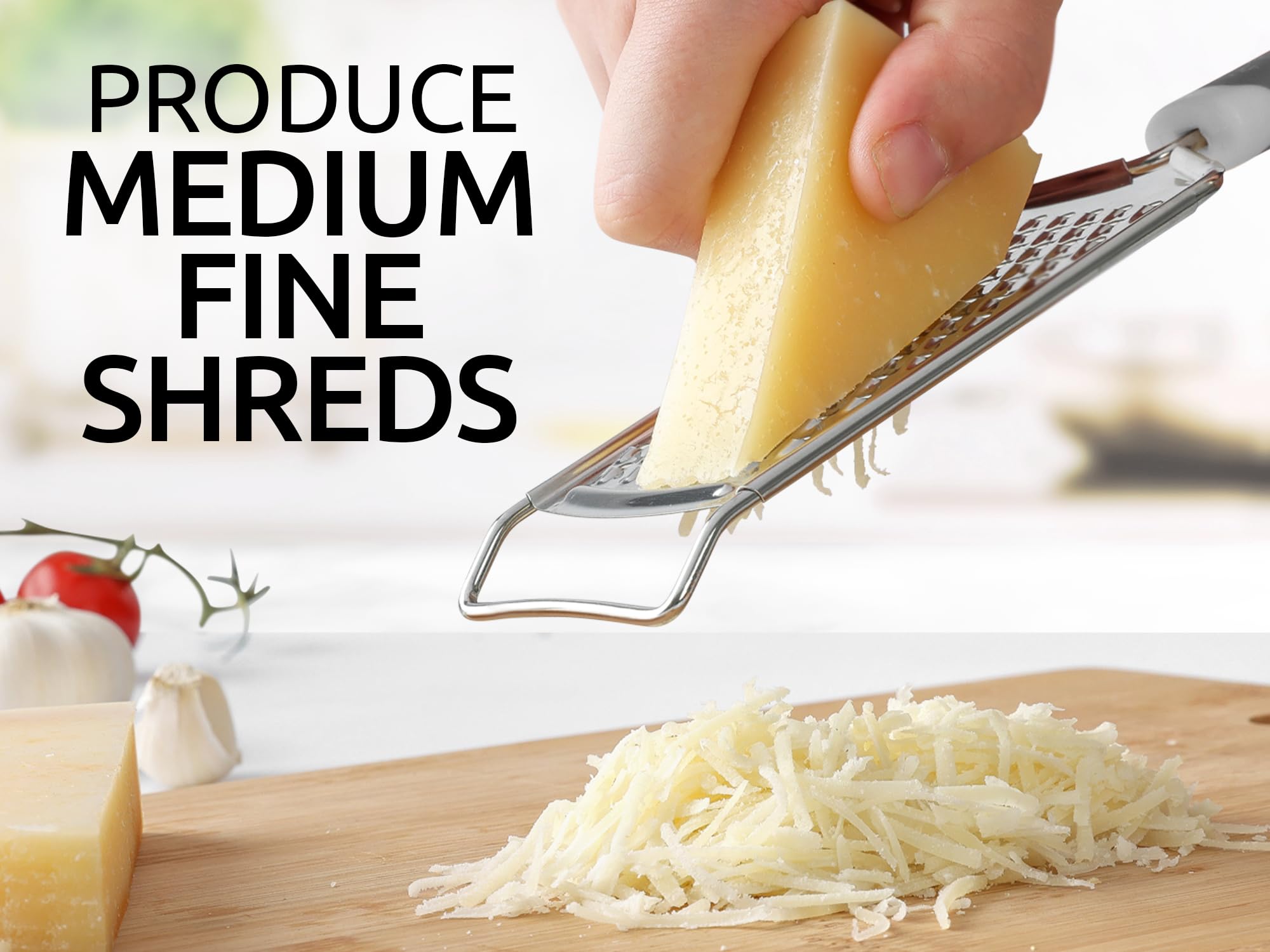 Zulay Kitchen grater with hanging hole for convenient storage in small kitchens.