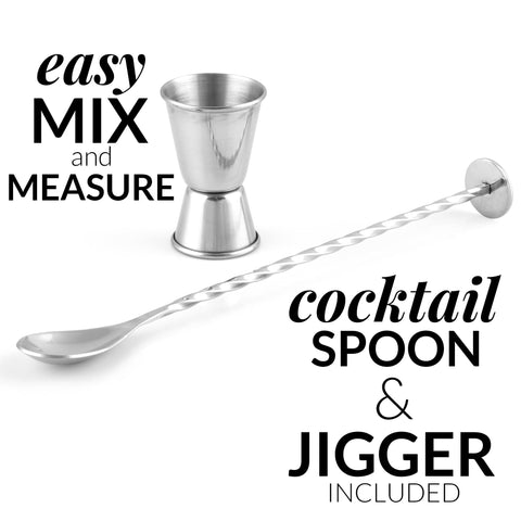Zulay Kitchen cocktail set includes a recipe book to spark mixology ideas.
