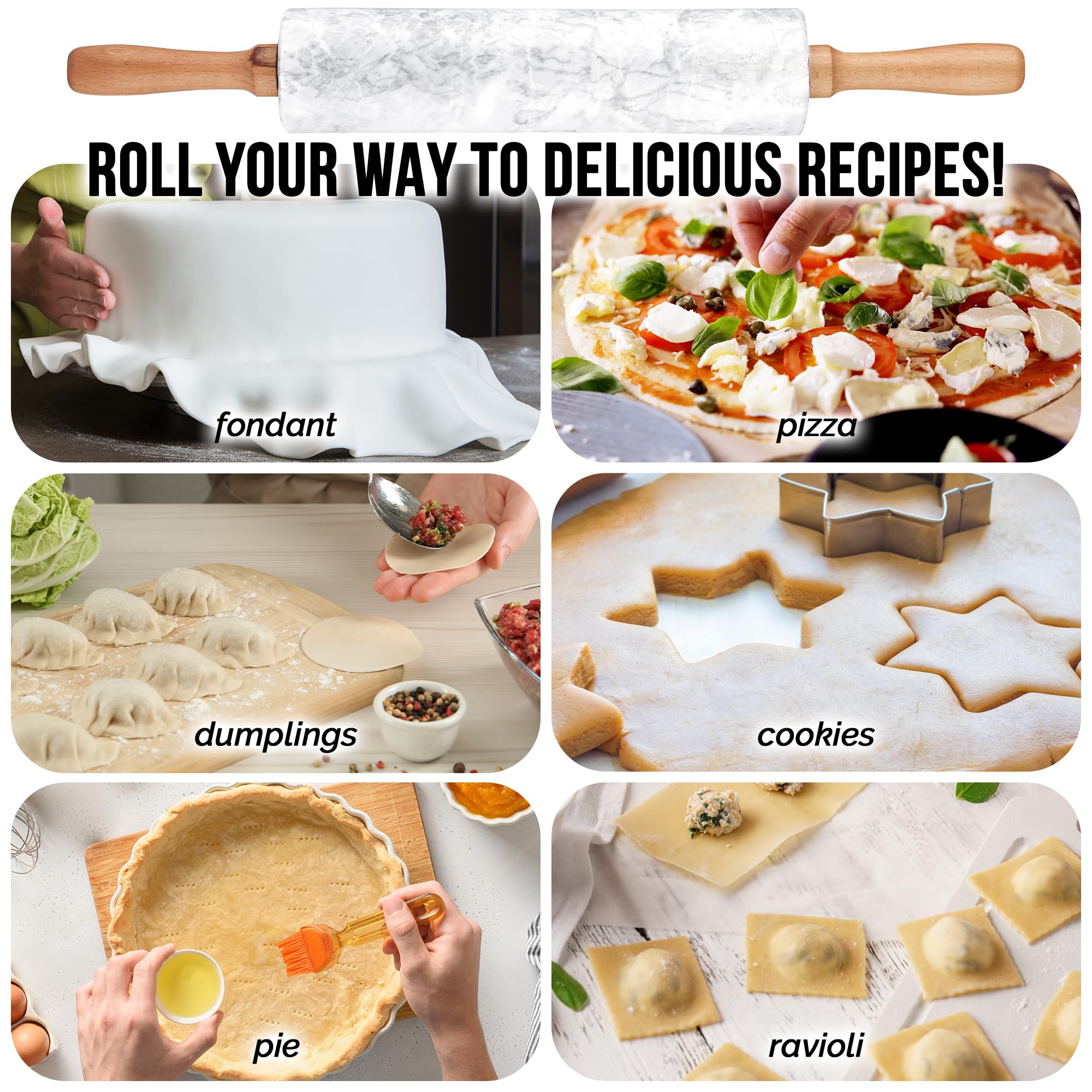 Zulay Kitchen rolling pin and pastries setup inspires confident baking sessions.