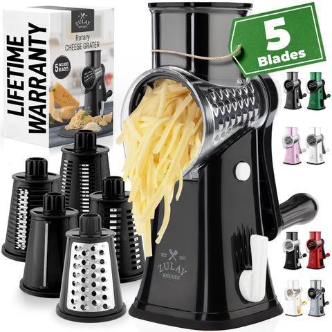 Zulay Kitchen rotary cheese grater base suction keeps the unit stable during grating.