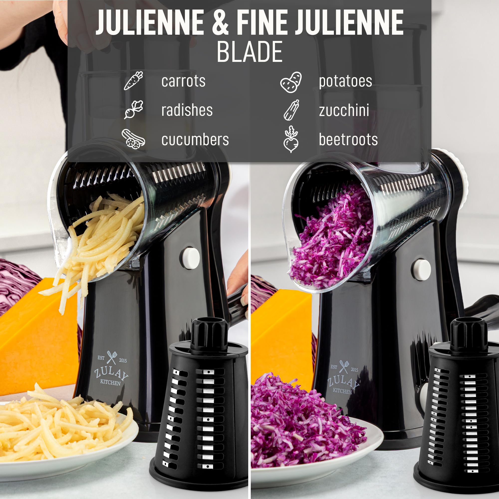 Zulay Kitchen blades are dishwasher safe for easy cleanup.