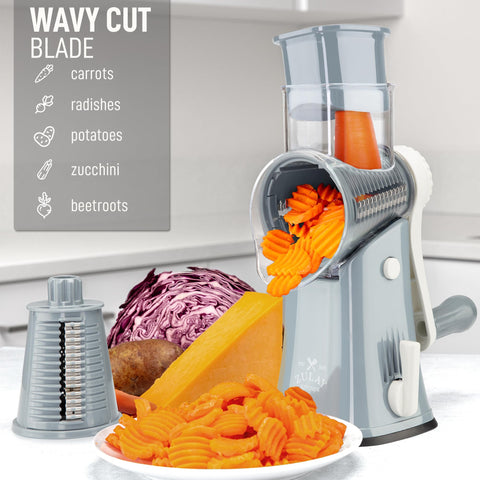Reinforced suction base keeps the grater stable during use.