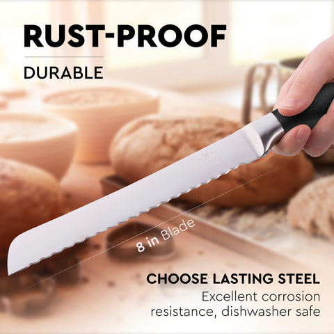 Zulay Kitchen knife tip guard provides extra grip and safety during cutting.