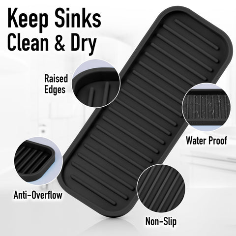 Zulay Kitchen heat-resistant silicone tray tolerates hot tools near the sink