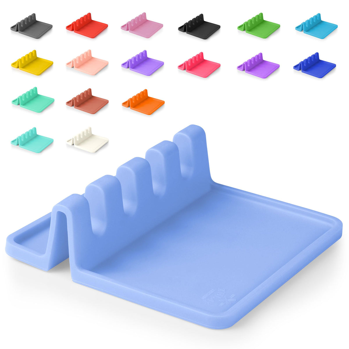 Zulay Kitchen silicone utensil rest with drip pad catches drips to protect counters.