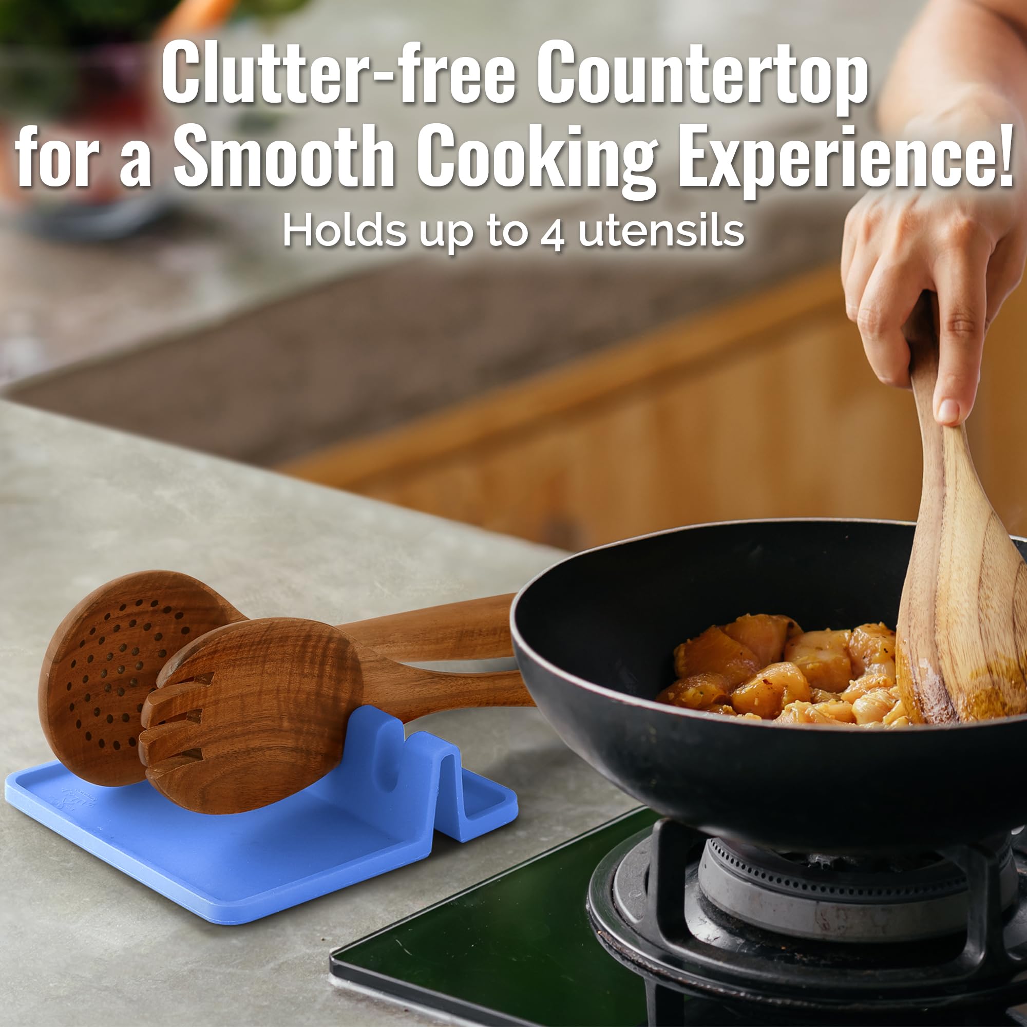 Zulay Kitchen heat-resistant rest sits near the stove without warping.