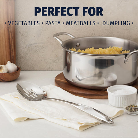 Zulay Kitchen slotted spoon ergonomic handle for secure grip