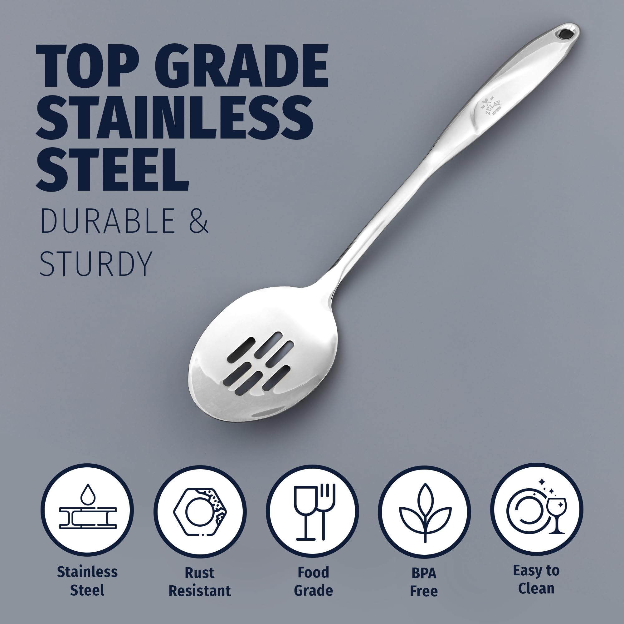 Zulay Kitchen slotted spoon rust-proof stainless steel for lasting use