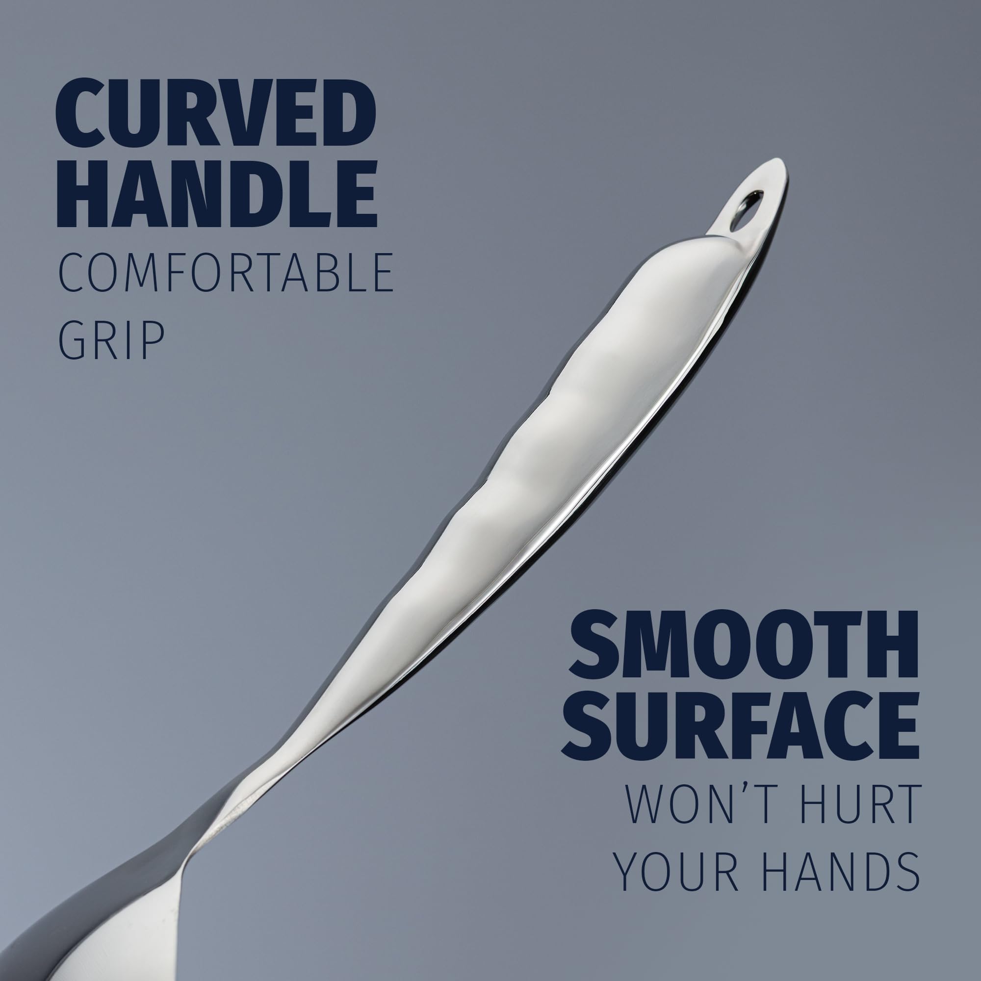 Zulay Kitchen smooth non-stick surface that wipes clean easily.