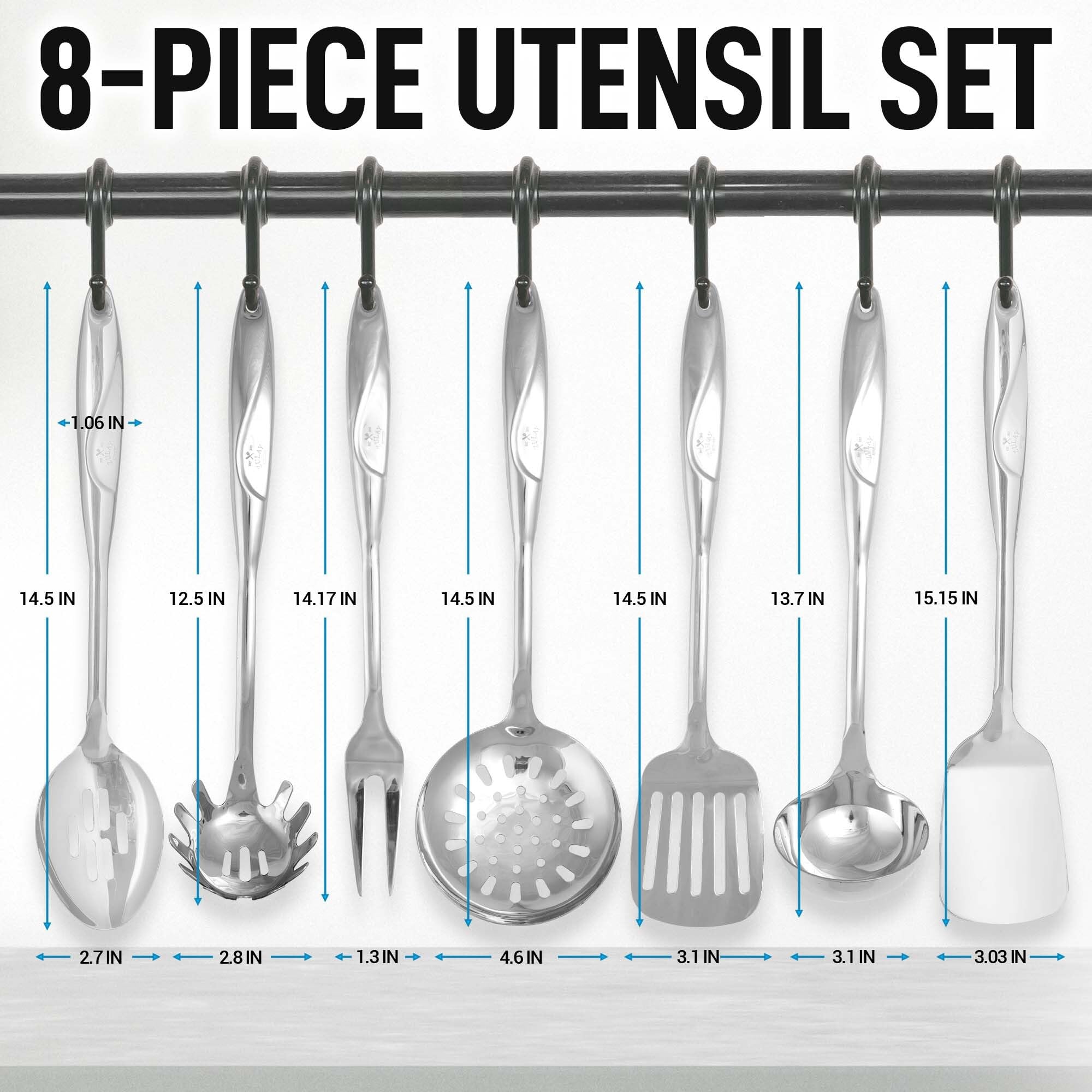 Zulay Kitchen draining spoon lifting vegetables and grains with ease