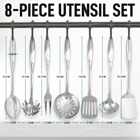 Zulay Kitchen draining spoon lifting vegetables and grains with ease