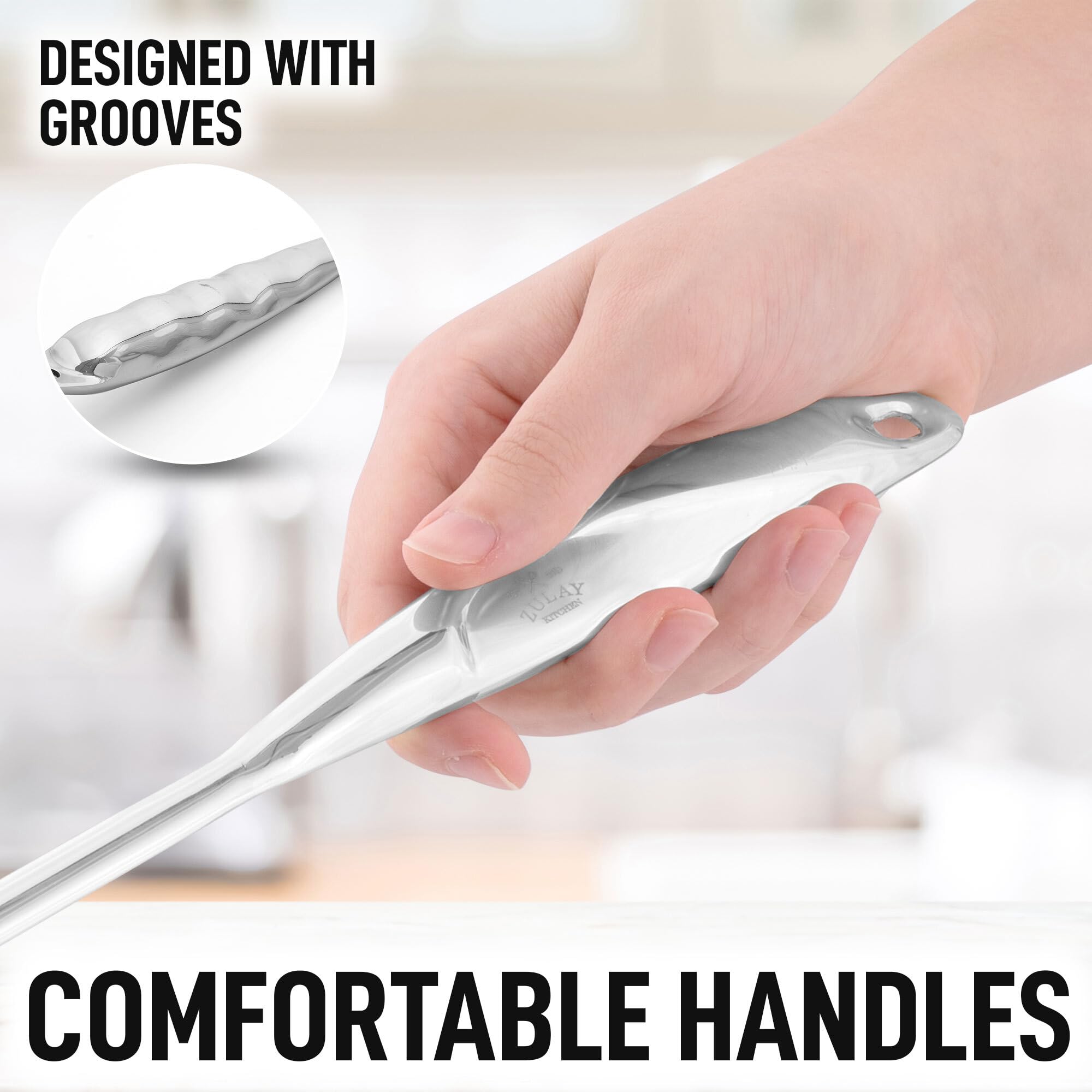 Zulay Kitchen utensil crock keeps tools neatly organized on the counter