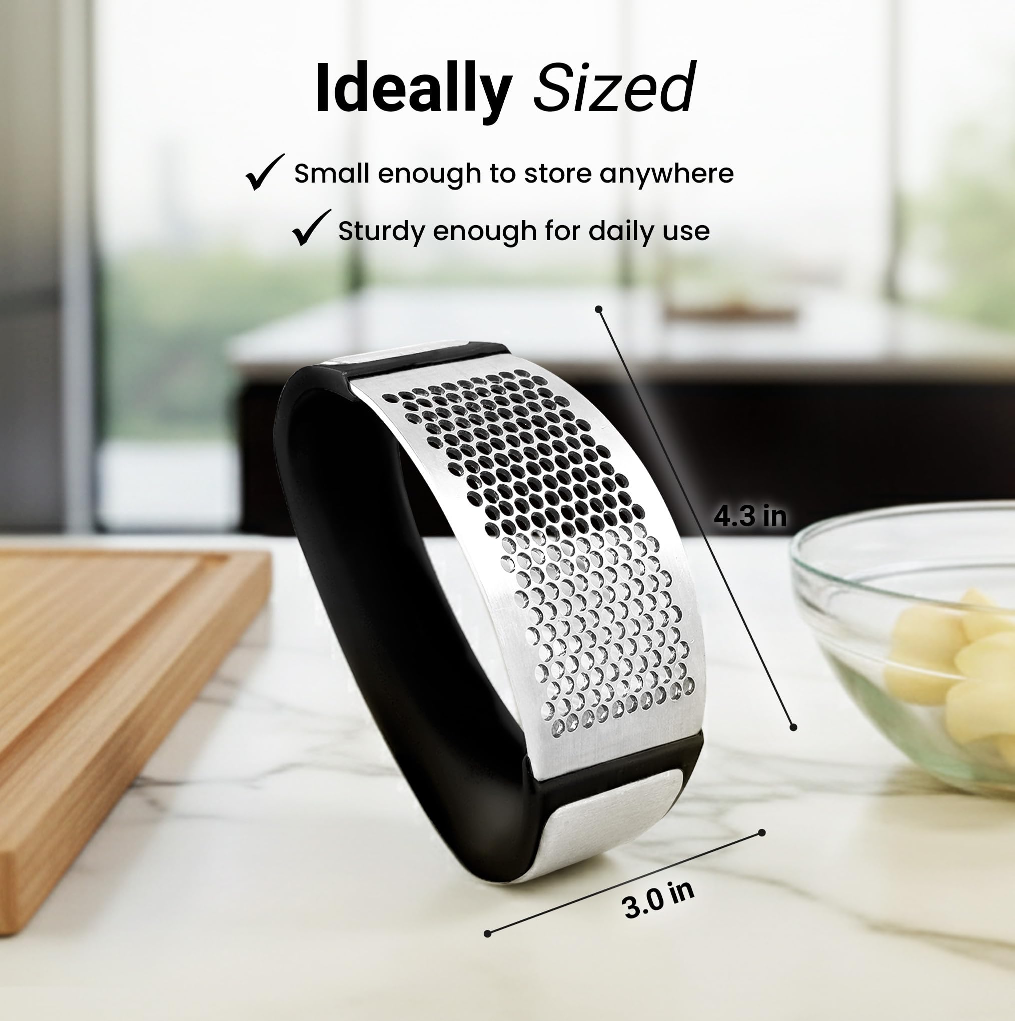 Zulay Kitchen garlic press rocker backed by lifetime warranty for peace of mind.