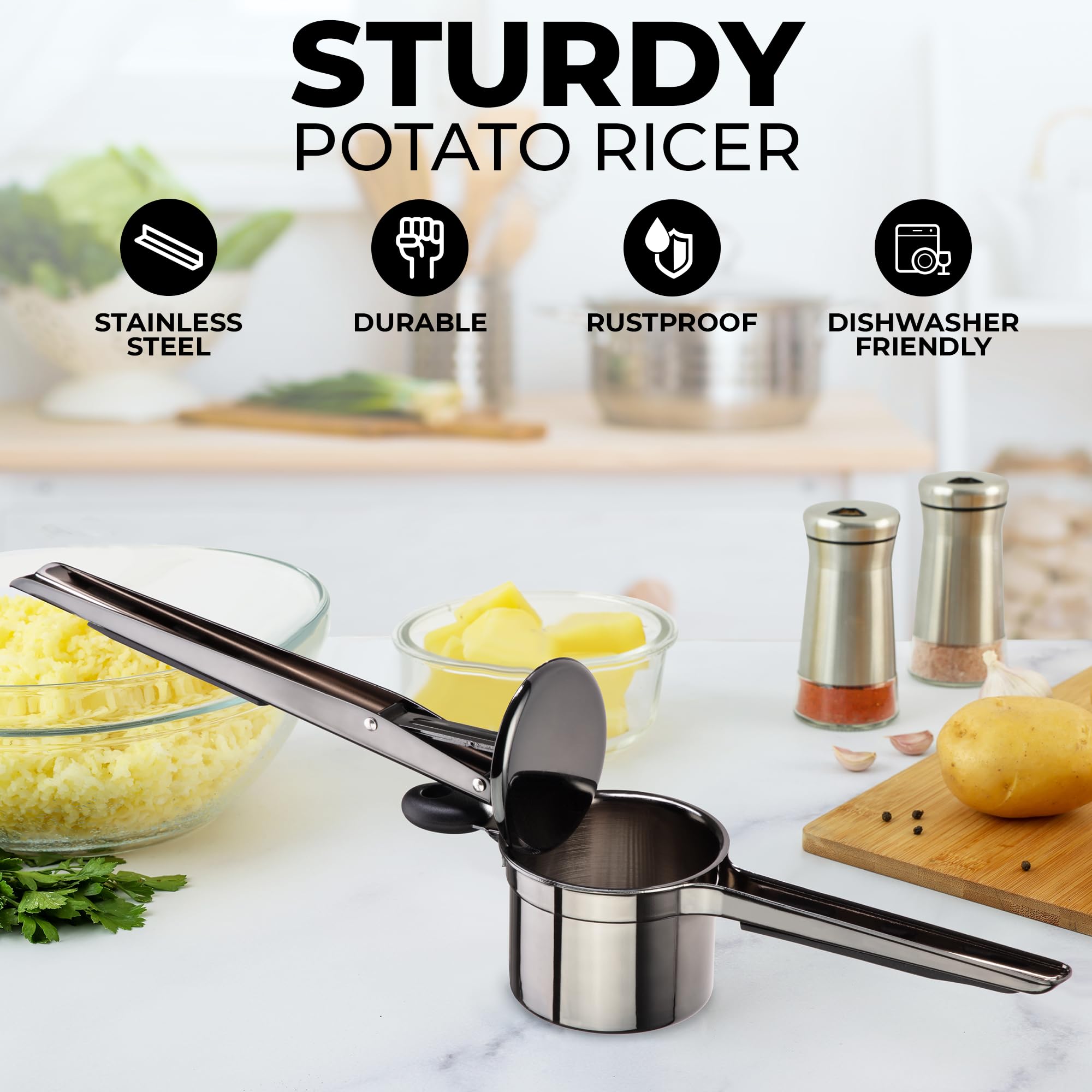 Zulay Kitchen stainless steel potato ricer for durable performance