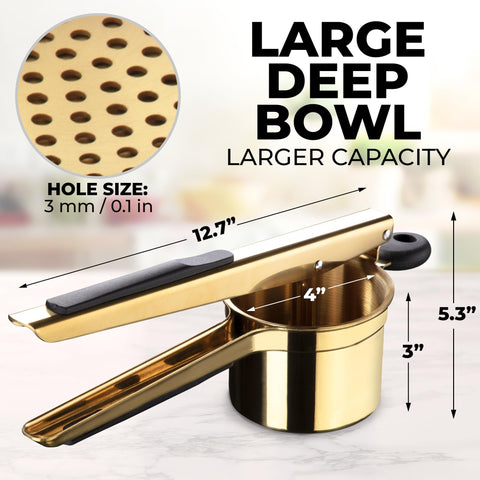 Zulay Kitchen stainless steel ricer for durable cleaning