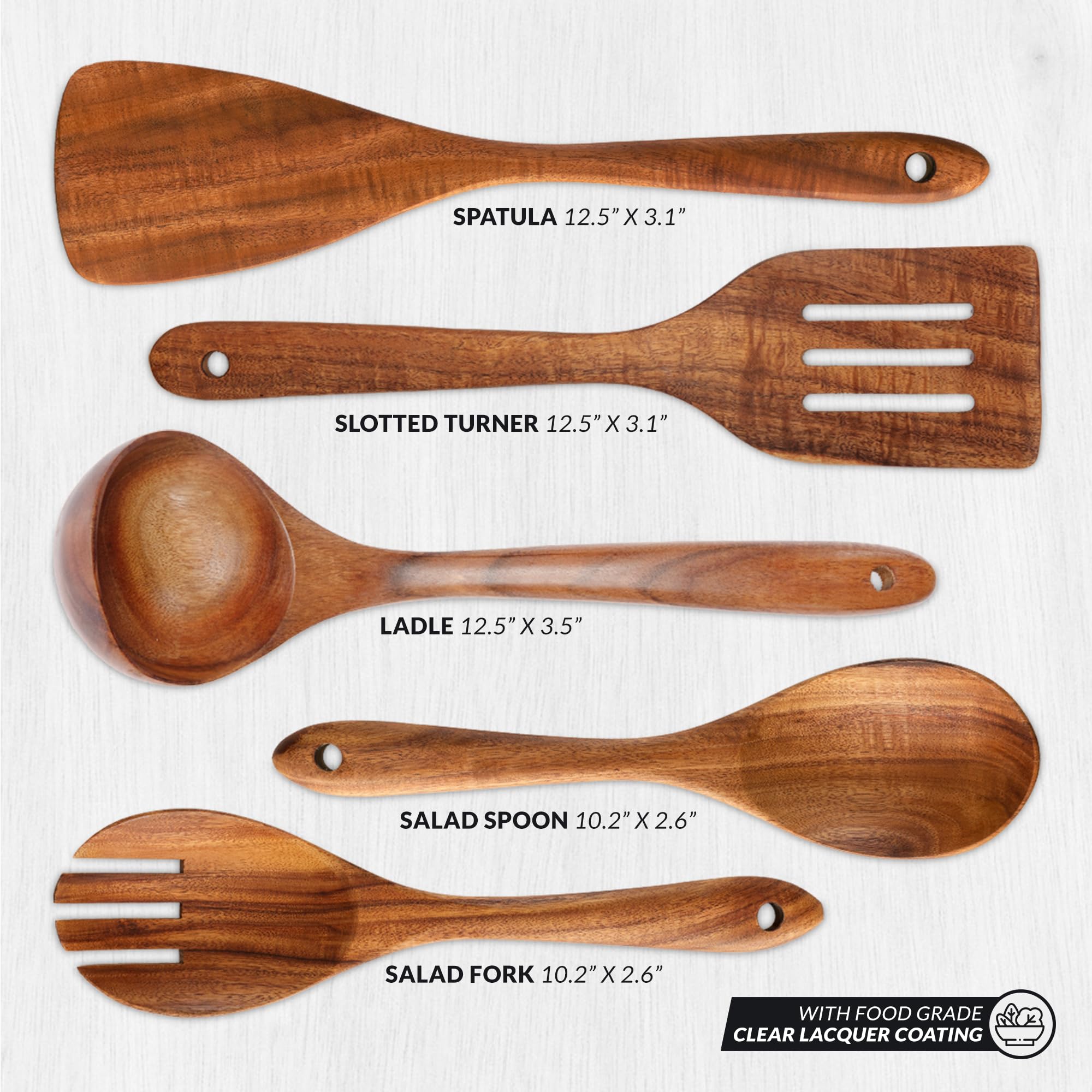 Zulay Kitchen teak serving spoon ideal for family meals