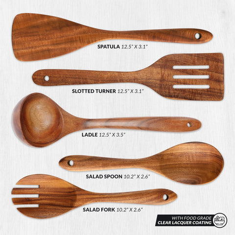 Zulay Kitchen teak serving spoon ideal for family meals