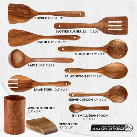 Zulay Kitchen teak spatula glides smoothly on non-stick surfaces.