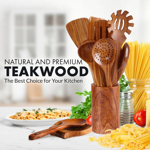 Zulay Kitchen teak grain close-up highlighting durability and natural finish.