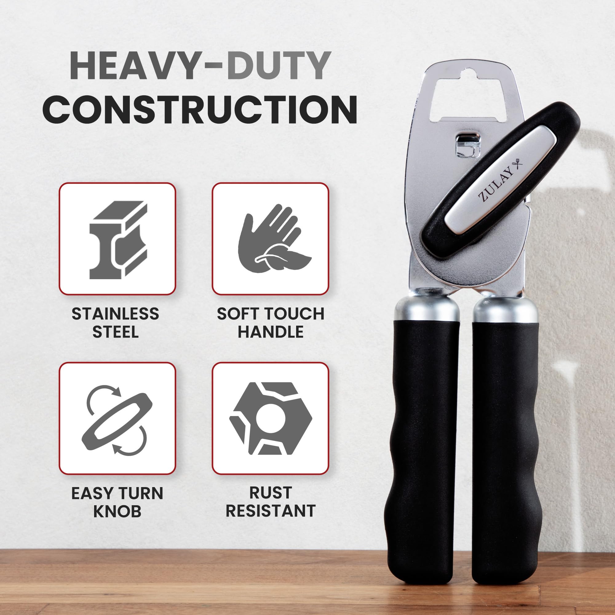 Zulay Kitchen built-in top bottle opener for quick bottle caps.