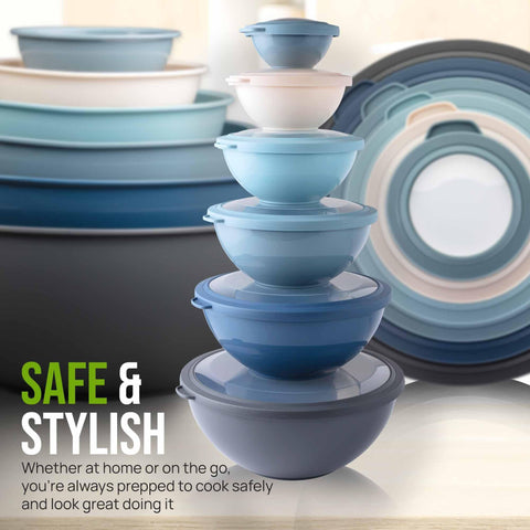 Zulay Kitchen top-rack dishwasher-safe bowls and lids simplify cleanup.